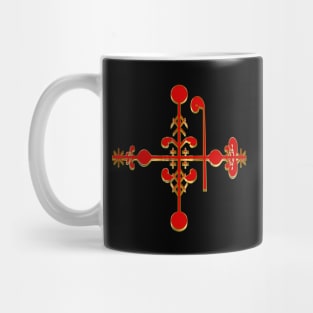 Legba Atibon Voodoo Veve Red Gold Mug